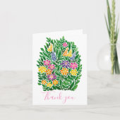 Waterverf Floral Dank u Bedankkaart (Voorkant)