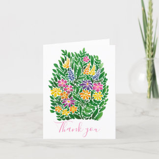 Waterverf Floral Dank u Bedankkaart