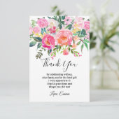 waterverf floral, dank u wel! bedankkaart (Staand voorkant)