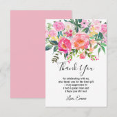 waterverf floral, dank u wel! bedankkaart (Voorkant / Achterkant)