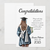 Waterverf Floral Dark Skin Meisje Gefeliciteerd (Voorkant / Achterkant)