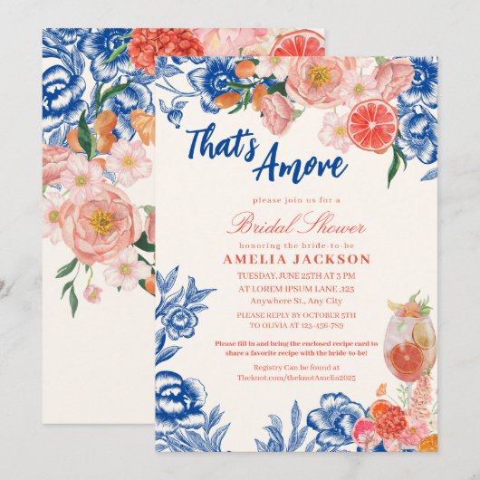 Waterverf floral Dat is Amore Vrijgezellenfeest Kaart (Voorkant / Achterkant)