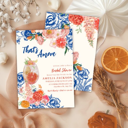 Waterverf floral Dat is Amore Vrijgezellenfeest Kaart