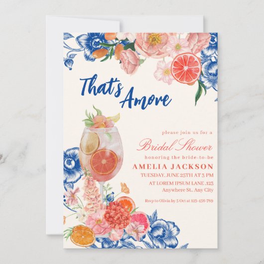 Waterverf floral Dat is Amore Vrijgezellenfeest Kaart (Voorkant)