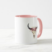 Waterverf Floral Deer Skull Mok (Voorkant rechts)