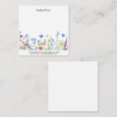 Waterverf Floral Design Aangepaste naam en adres Notitiekaartje (Voorkant / Achterkant)