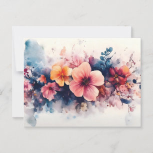 Waterverf Floral design Briefkaart