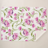Waterverf Floral Design Sherpa Blanket Deken (Voorkant (horizontaal))