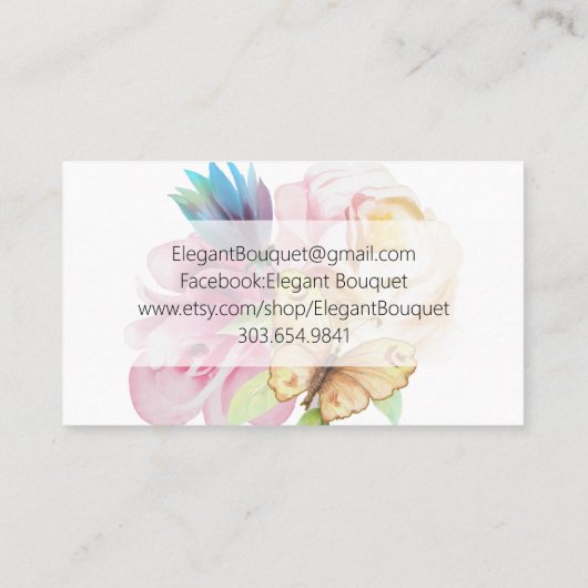 Waterverf Floral design Visitekaartje (Achterkant)