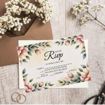 Waterverf Floral Designer RSVP-kaarten