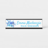 Waterverf Floral Desk Name Bord Station Sign Bureau Naambordje (Voorkant)