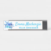 Waterverf Floral Desk Sign Name Bord Bureau Naambordje (Voorkant)