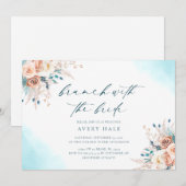 Waterverf Floral Destination Brunch Vrijgezellenfe Kaart (Voorkant / Achterkant)