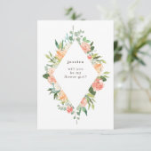 Waterverf Floral Diamond Bloemenmeisje Kaart (Staand voorkant)