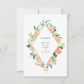 Waterverf Floral Diamond Maid of Honor Kaart (Voorkant)