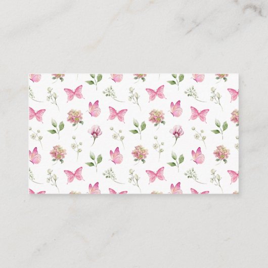 Waterverf Floral Diaper Raffle Baby shower Informatiekaartje (Achterkant)