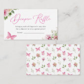 Waterverf Floral Diaper Raffle Baby shower Informatiekaartje (Voorkant / Achterkant)