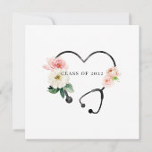 Waterverf Floral Doctor Afstuderen Uitnodiging (Achterkant)