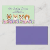 Waterverf Floral Dog Pet Sitting Grooming Service Visitekaartje (Voorkant / Achterkant)