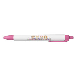 Waterverf Floral Dog Pet Sitting Grooming Zwarte Inkt Pen