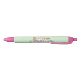 Waterverf Floral Dog Pet Sitting Grooming Zwarte Inkt Pen