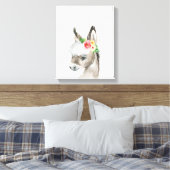 Waterverf Floral Donkey Farmhouse Style Art Canvas Afdruk (Insitu (Slaapkamer))