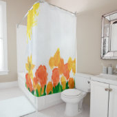 Waterverf Floral Douchegordijn (In situ)
