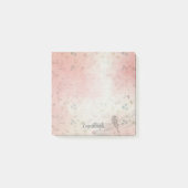 Waterverf Floral Dragonfly Monogram | Roze Groen Post-it® Notes (Voorkant)