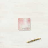 Waterverf Floral Dragonfly Monogram | Roze Groen Post-it® Notes (Op bureau)