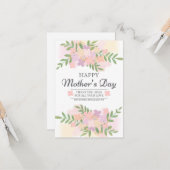 Waterverf Floral Dream Romantic Moederdag Kaart (Voorkant / Achterkant in situ)
