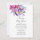 Waterverf Floral Drive door Bruids of Baby shower Kaart (Voorkant)