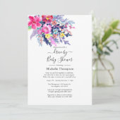Waterverf Floral Drive door Bruids of Baby shower Kaart (Staand voorkant)
