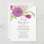 Waterverf Floral Drive door Bruids of Baby shower Kaart (Voorkant)