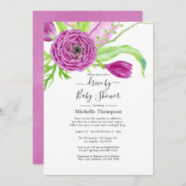 Waterverf Floral Drive door Bruids of Baby shower Kaart