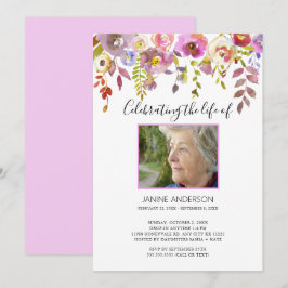 Waterverf Floral Drop Life Celebratiefoto Kaart