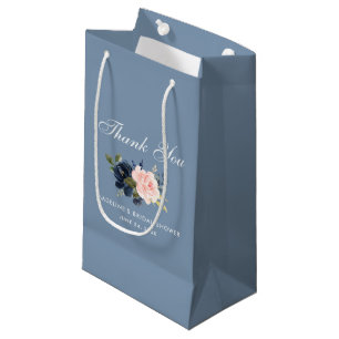 Waterverf Floral Dusty Blauw Roze Vrijgezellenfees Klein Cadeauzakje