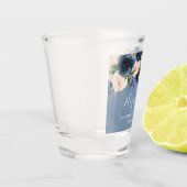 Waterverf Floral Dusty Blue Bachelorette Party Shot Glas (Links)