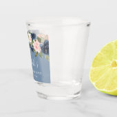 Waterverf Floral Dusty Blue Bachelorette Party Shot Glas (Rechts)