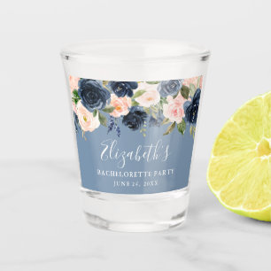 Waterverf Floral Dusty Blue Bachelorette Party Shot Glas
