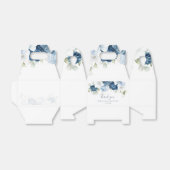 Waterverf Floral Dusty Blue Bloom Bruiloft Bedankdoosjes (Uitgevouwen)