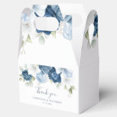 Waterverf Floral Dusty Blue Bloom Bruiloft Bedankdoosjes (Geopend)