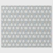 Waterverf Floral Dusty Blue Flower Stropdas Cadeaupapier (Vlak)
