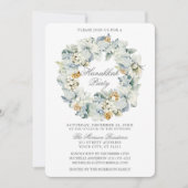 Waterverf Floral Dusty Blue Hanukkah Kaart (Voorkant)