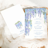 Waterverf Floral Dusty Blue Wedding Kaart