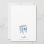 Waterverf Floral Dusty Blue Wedding Kaart (Achterkant)