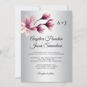 Waterverf Floral Dusty Mauve Taupe Grijs Bruiloft Kaart (Voorkant)