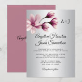 Waterverf Floral Dusty Mauve Taupe Grijs Bruiloft Kaart (Voorkant / Achterkant)