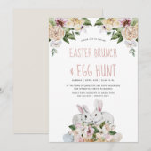Waterverf Floral Easter Brunch en Egg Hunt Kaart (Voorkant / Achterkant)