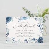 Waterverf Floral Easter Brunch Uitnodiging (Staand voorkant)