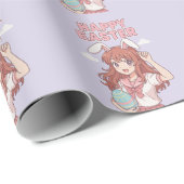 Waterverf Floral Easter Bunny Cadeaupapier (Rol Hoek)